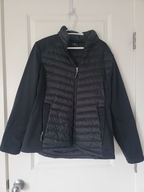 32 Degrees Black Quilted Hybrid Puffer Jacket